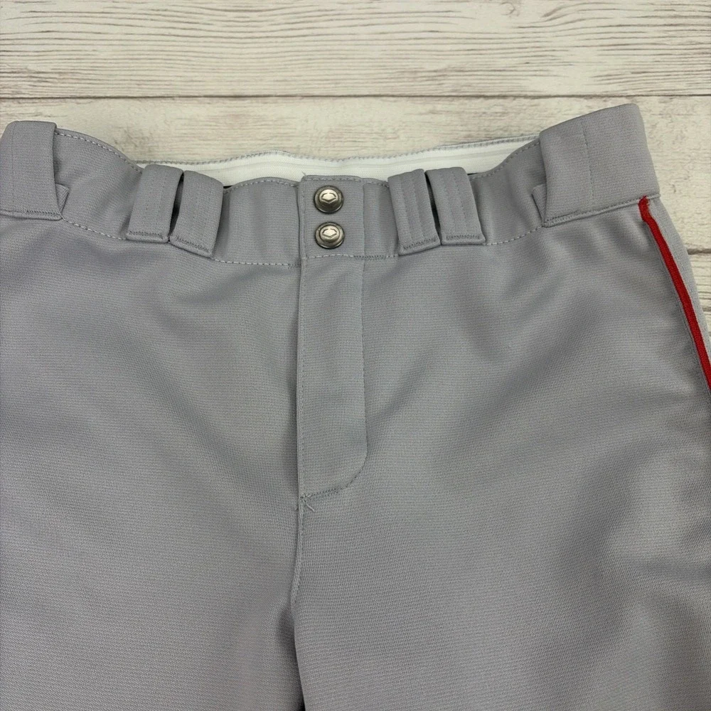 Evoshield Youth Boy's Large Gray Red Piping Baseball Pants Excellent